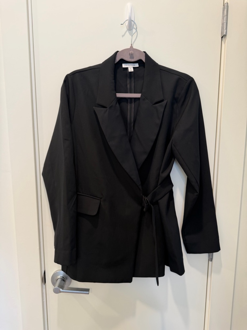 Prologue Black Wrap Blazer with Waist Tie